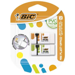 2 Gommes Bic Mini Plast Office Blanc