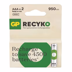 2 x Piles Rechargeables GP 1.2V AAA 950mAh