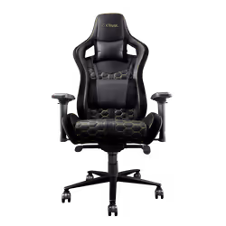 Chaise Gaming TRUST GXT 712 RESTO PRO - Nombre de roues : 5 en nylon noir - Matériau : siège en Faux cuir;accoudoirs en Plast ...
