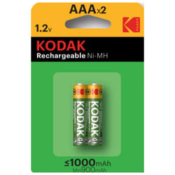 2x Piles KODAK Rechargeable 1000mAh (887930954029)