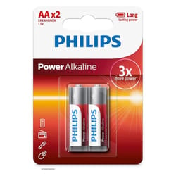 2x Piles PHILIPS Power Alkaline AA LR6 Mignon 1.5V