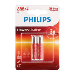2x Piles PHILIPS Power Alkaline AAA LR6 Mignon 1.5V
