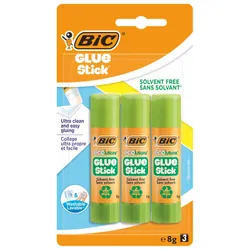 3 Bâtons De Colle Bic Ecolutions Glue Stick 8G