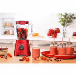 Moulinex LM420510 blender 2 L Mélangeur de table 550 W Rouge, Transparent
