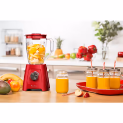 Moulinex LM420510 blender 2 L Mélangeur de table 550 W Rouge, Transparent