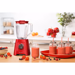 Moulinex LM420510 blender 2 L Mélangeur de table 550 W Rouge, Transparent - Vue supplémentaire 7