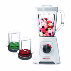 Blender Moulinex Blende force + 2 Accessoires Broyeurs & Rape - Puissance 600W - Capacité: 2L - Smart Lock - 2 vitesses + Pul ...