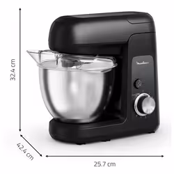 Moulinex Bake Partner QA525810 robot de cuisine 1100 W 4,6 L Noir, Acier inoxydable