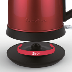 Moulinex BY550510 bouilloire 1,7 L 2400 W Noir, Rouge