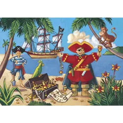 DJECO Puzzle Silhouette - Le Pirate Et Son Tresor