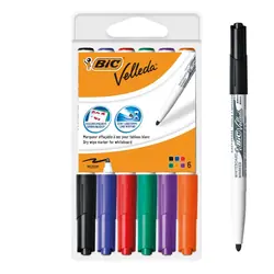 BIC Velleda 1741 marqueur 6 pièce(s) Pointe ogive Noir, Bleu, Vert, Orange, Violet, Rouge
