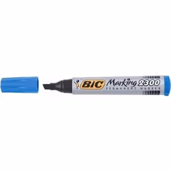 Marqueur permanent BIC 2300 - Bleu --  Marqueur permanent à base d'alcool - Pointe biseau, largeur de trait 3,1 - 5,3 mm - Fa ...