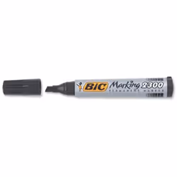 Marqueur Permanent BIC 2300 - Noir -  Marqueur permanent à base d'alcool - Pointe biseau, largeur de trait 3,1 - 5,3 mm - Fai ...