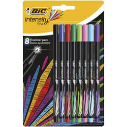 BIC Intensity Fine stylo-feutre Fin Noir, Bleu, Vert, Bleu clair, Vert clair, Rose, Violet, Rouge 8 pièce(s)