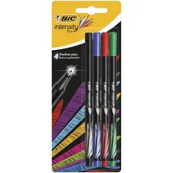 BIC 942082 stylo-feutre Fin Noir, Bleu, Vert, Rouge