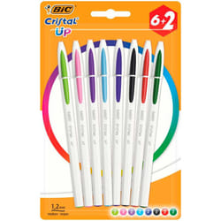Lot de 8 Stylos bille BIC Cristal Up / Moyen 1.2mm / Assortis