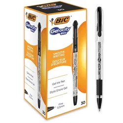 Boite De 30 Stylo Gel Bic Gelocity - Noir