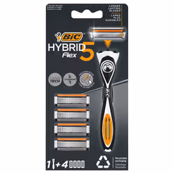 Bic Hybrid Flex 5 Rasoirs Rechargeables 5 Lames Homme
