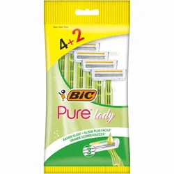 Bic Pure Lady Rasoirs Jetables Femme 3 Lames en Extrait D'Aloe Vera 4+2 Piéces