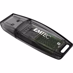 Emtec C410 8GB, 8 Go, USB Type-A, 2.0, 18 Mo/s, Casquette, Noir