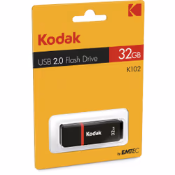 Kodak K100 32GB, 32 Go, USB Type-A, 2.0, 15 Mo/s, Casquette, Noir, Rouge