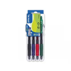 Pilot G-2 Noir, Bleu, Vert, Rouge 4 pièce(s)