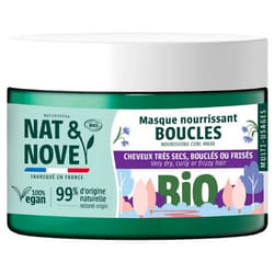 Nat&Nove Bio Masque Nourrissant Certifié Bio Cheveux Très Secs, Bouclés ou Frisés 300ml