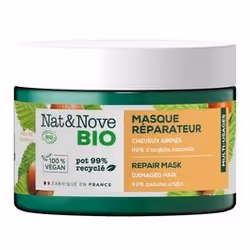 NAT&NOV BIOMasque réparateurCheveux abimésExtrait de noisette BIOVegan300ml Ce masque à l'extrait de noisette BIO répare la f ...