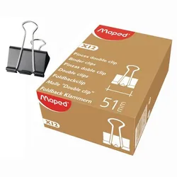 Maped Clip foldback 51mm Noir Boîte 12 pièces