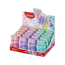 Taille-crayon/gomme Maped Connect pastel display de 20 pièces assorti