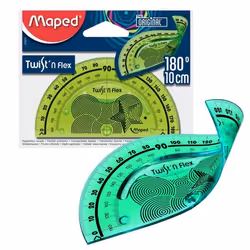 Rapporteur MAPED Twist'n Flex - Longueur: 10 cm - Matériaux: Souple, incassable et ludique - Rapporteur 180° - Facile à empor ...