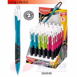 Porte Mines MAPED Long Life 0.5 mm (564040) Mécanisme automatique sans effort - plus besoin de cliquer - Couleurs assorties ...