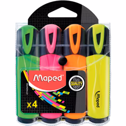 Maped Fluo'Peps, 4 pièce(s), Couleurs assorties, Pointe biseautée, 5 mm, Ampoule