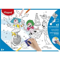Maped Set Table Plastique A Colorier X2 Couleur Assortie Pochette
