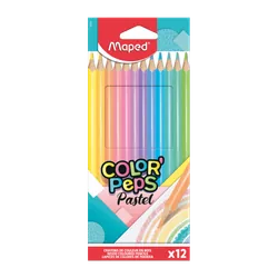 Boite de 12 Crayons MAPED Coul'peps Pastel - (832069)