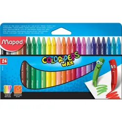 Maped crayon à cire Color'Peps Wax, boîte de 24 pièces en couleurs