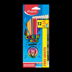 Maped Strong colour pencils Noir, Marron, Vert, Bleu clair, Vert clair, Marine, Orange, Pêche, Rose, Violet, Rouge, Jaune 12 pièce(s)