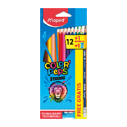 Maped Strong colour pencils Noir, Marron, Vert, Bleu clair, Vert clair, Marine, Orange, Pêche, Rose, Violet, Rouge, Jaune 12 pièce(s)