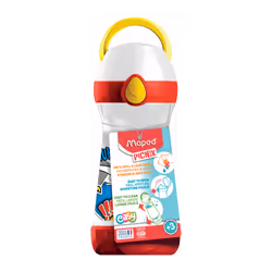 Gourde MAPED - Capacité: 430 ml - Facile à ouvrir - Anti-goutte et étanche - "Système push" se referme automatique lorsqu'on  ...