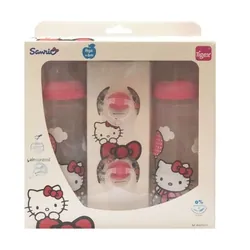 Coffret 2 biberons + 2 sucettes hello kitty - tigex