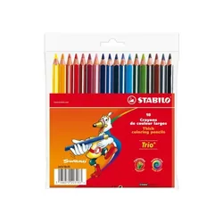 Stabilo Trio thick crayon de couleur, étui de 18 pièces en couleurs