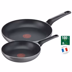 Tefal Easy Plus B5719023, Noir, Aluminium, Titane, Noir, Thermosignal, Vitrocéramique, Gaz, Halogène, Plaque étanche