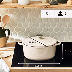 Tefal LOV E2590404 casserole à sauce 5 L Rond Beige - Vue supplémentaire 14