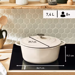 Tefal LOV E2590504 casserole à sauce 7,4 L Rond Beige - Vue supplémentaire 14