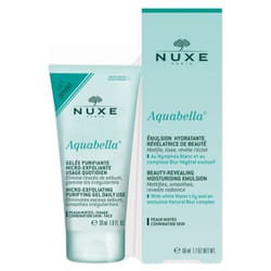 Nuxe Aquabella Émulsion Hydratante Révélatrice de Beauté 50 ml + Gelée Purifiante Micro-Exfoliante 30 ml Offerte