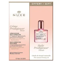 Nuxe Crème Prodigieuse Boost Crème Soyeuse Multi-Correction 40 ml + Huile Prodigieuse Florale Visage-Corps-Cheveux 10 ml Offert