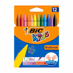 BIC KIDS Plastidecor, 12 pièce(s), Noir, Bleu, Marron, Or, Vert, Bleu clair, Vert clair, Orange, Rose, Rouge, Violet, Jaune,  ...
