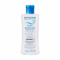 NEUTRADERMBabyEau nettoyante douceur3 en 1 Visage, corps et siègeSans rinçageDès la naissancePeaux sensibles200mlL’eau nettoy ...