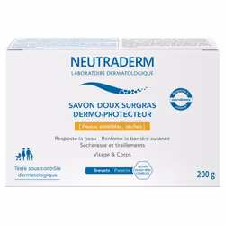Neutraderm Savon Doux Surgras Dermo-Protecteur 200 g est un savon pour le visage et le corps qui renforce la barrière cutanée ...