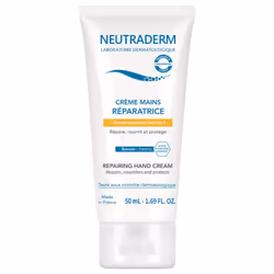 Neutraderm Crème Mains Réparatrice 50 ml est une crème qui répare et apaise dès la première utilisation. Les mains sont nourr ...